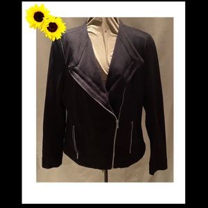 Calvin Klein Ponte Knit Moto Jacket - size L